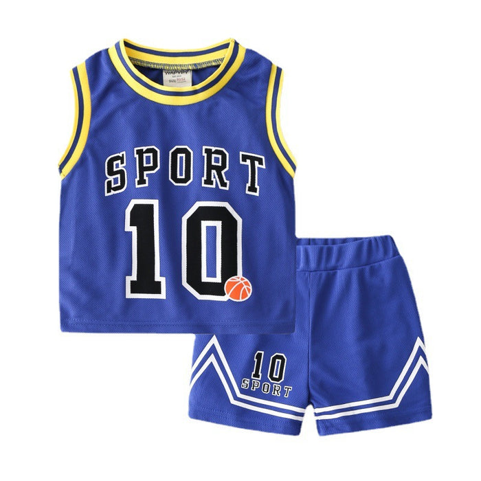 Children's Basketball Clothing Suits Baby Vest Suit Boys Sweatshirt Two-piece Summer Style Tide