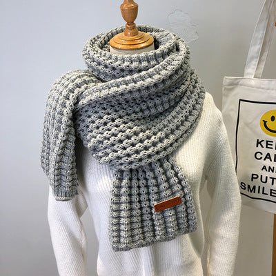 Écharpe en laine chaude et épaisse simple pour femme