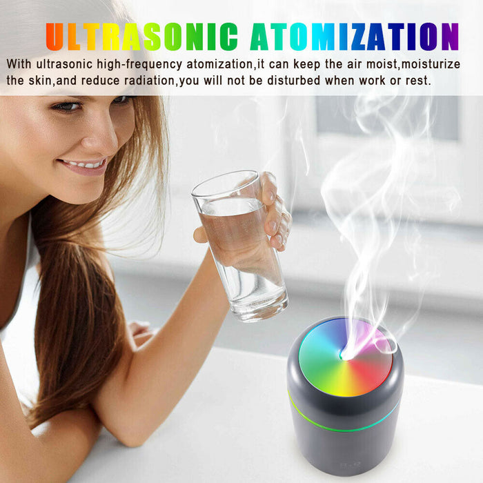 Umidificador ultrassônico de aromaterapia com LED de ar de grão difusor de óleo essencial de aroma
