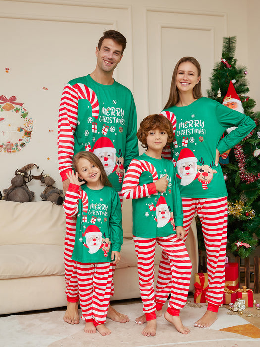 Cartoon Santa Claus Letter Printing Parent-child Christmas Pajamas Home Wear Suit