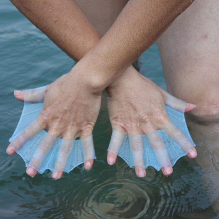 1 par unissex tipo sapo cintas de natação nadadeiras de mão luvas palmadas remo