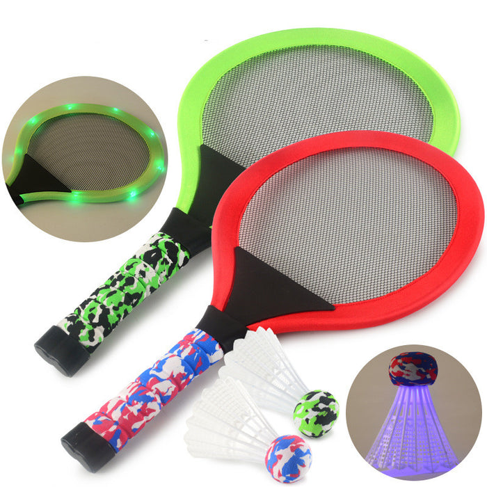 Children's luminous badminton racket set