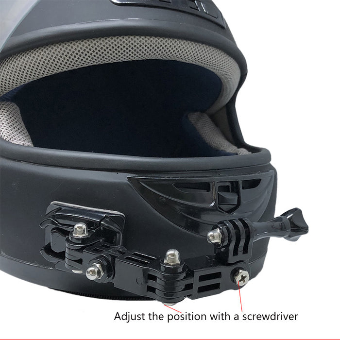 Soporte de cámara para casco de moto.
