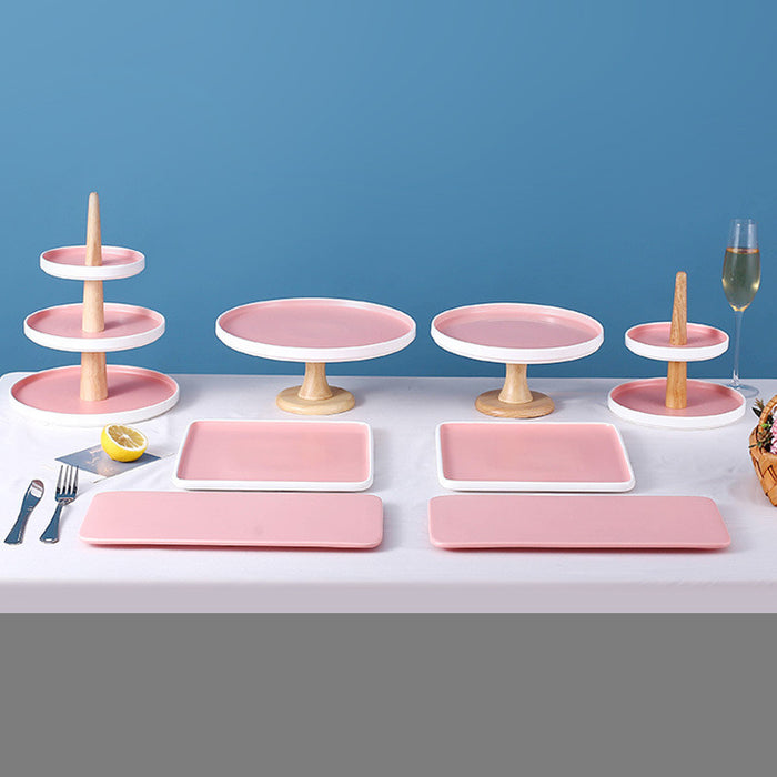 Conjunto de suporte de exibição de decoração de mesa de sobremesa de bandeja de bolo