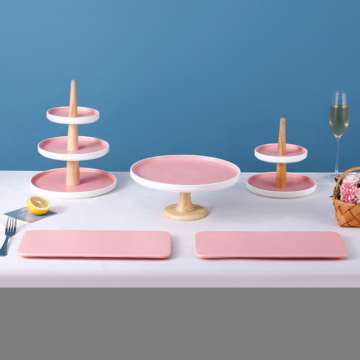Conjunto de suporte de exibição de decoração de mesa de sobremesa de bandeja de bolo