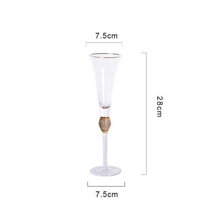 Champagne goblet with diamond wine vessel
