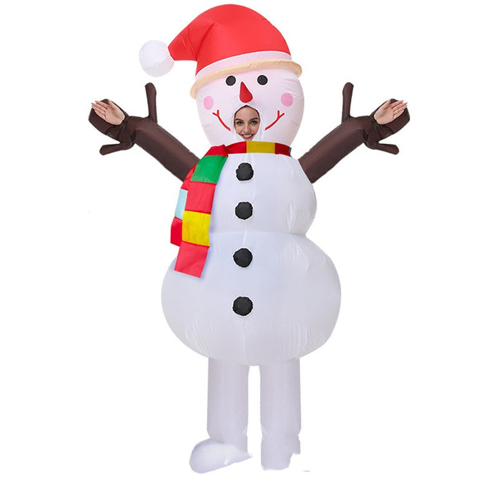 Abbigliamento gonfiabile dell'uomo di pan di zenzero del pupazzo di neve dell'uomo anziano di Natale