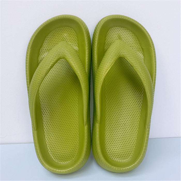 Clip toe sapatos eva chinelos antiderrapantes sola macia flip flops feminino fundo grosso banheiro slides verão