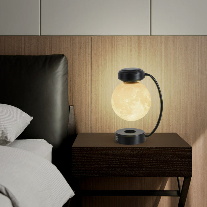 Luz LED 3D de Noche De Luna, lámpara de bola flotante giratoria levitante magnética inalámbrica para escuela, oficina, librería, decoración del hogar