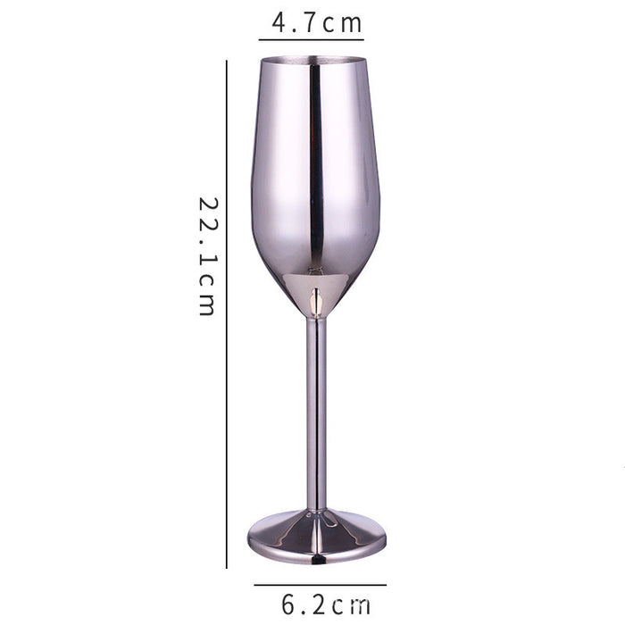 Stainless steel champagne glass and red wine cup