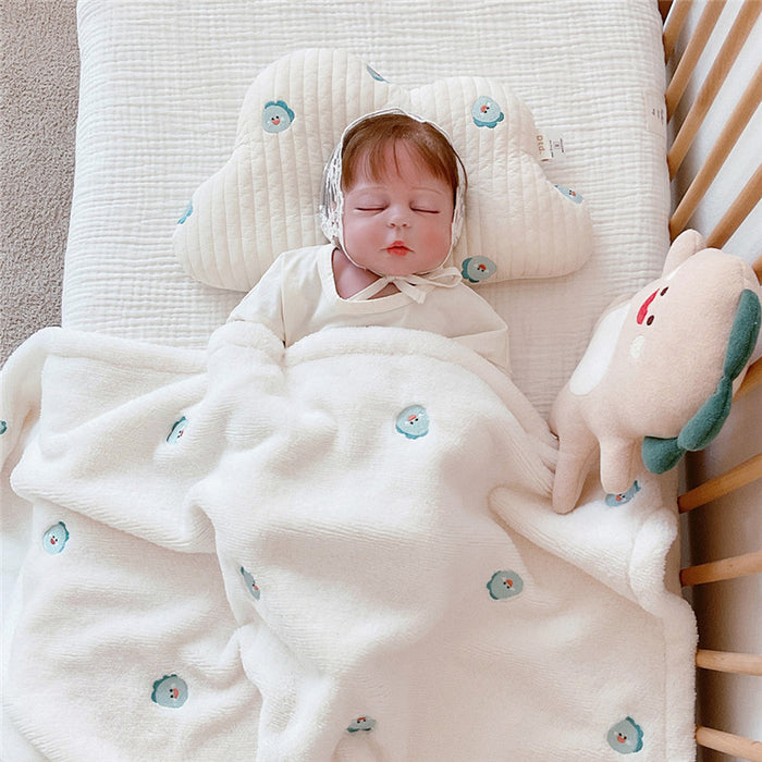 Almofada modeladora para absorção de suor respirável com bordado de bebê