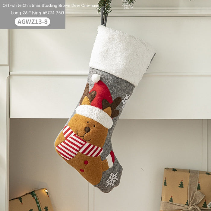 Pano Papai Noel desenho animado árvore de Natal pendurado decoração festa presente saco