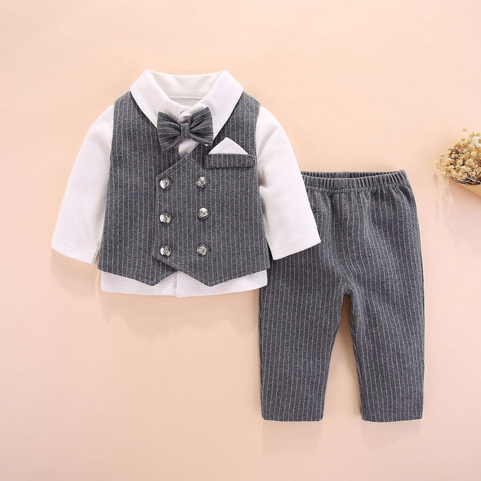Bebê novo estilo cavalheiro bonito roupas divididas
