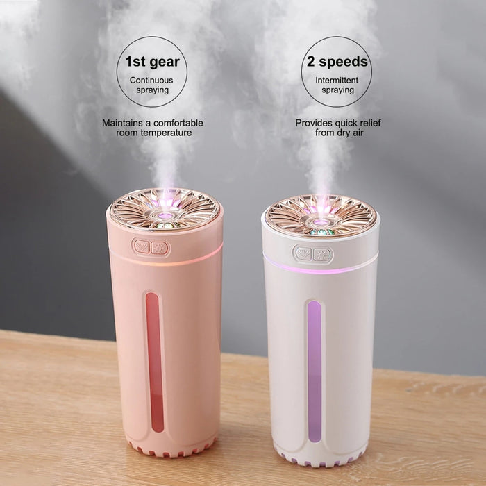 Wireless Air Humidifier Colorful Lights Mute Ultrasonic USB Fogger Diffuser Purifier 800mAh Rechargeabl Cool Mist Maker For Car