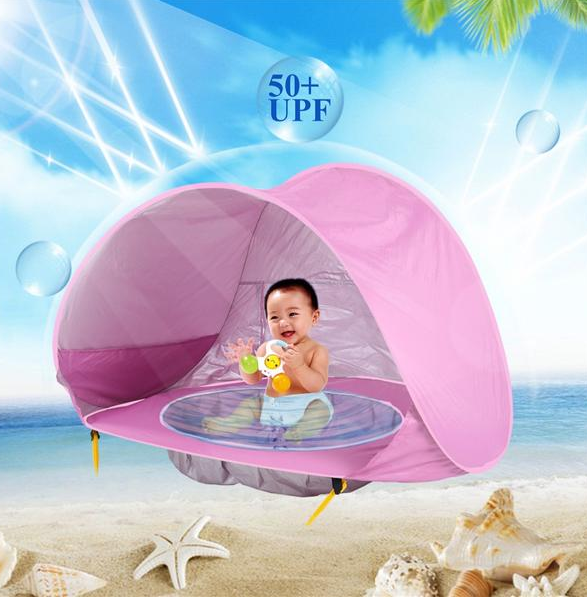 Tienda de playa para bebé, tienda para acampar al aire libre para niños, fácil plegado, impermeable, toldo para el sol, protección UV