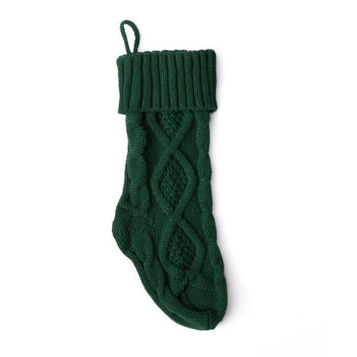 Meias de lã tricotadas de Natal em forma de saco de doces