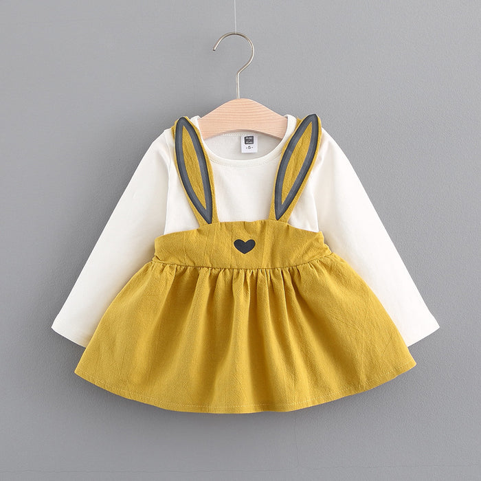 2021 autunno nuovo abbigliamento coreano per bambini, vestito carino da coniglio per ragazze, vestito da principessa per bambini 916