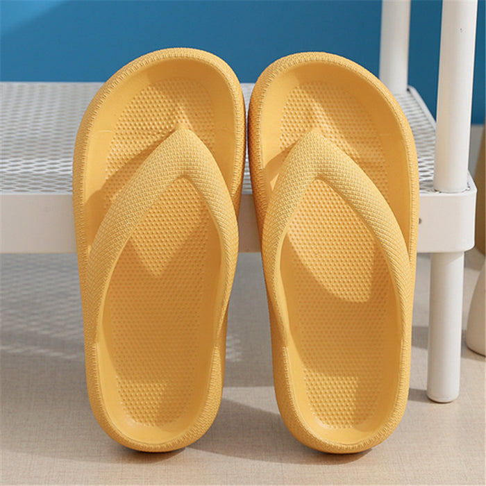 Clip toe sapatos eva chinelos antiderrapantes sola macia flip flops feminino fundo grosso banheiro slides verão