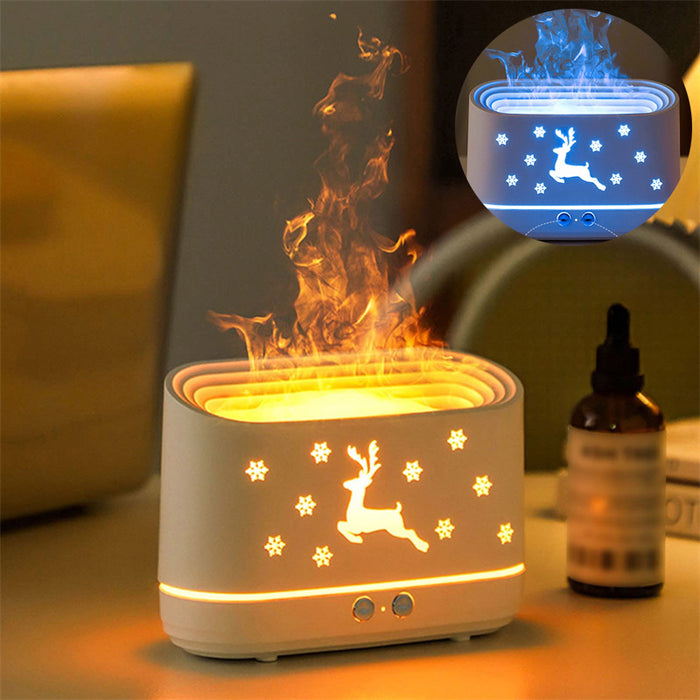 Elk Flame Umidificatore Diffusore Muto Atmosfera domestica Lampada Decorazioni natalizie per la casa