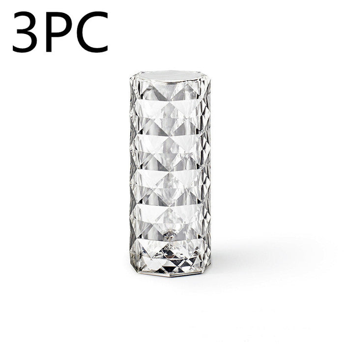 Nordic Kristall Lampe USB Tischlampen Schlafzimmer Touch Dimmen Atmosphäre