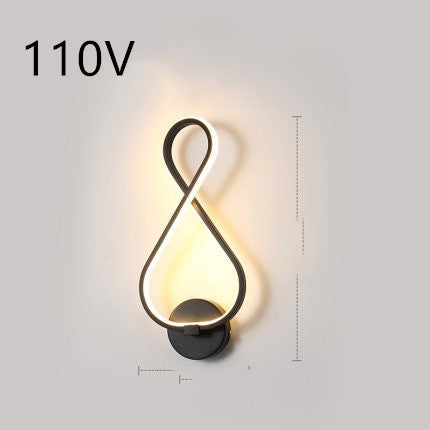 Lámpara de pared led, lámpara de noche para dormitorio minimalista nórdica