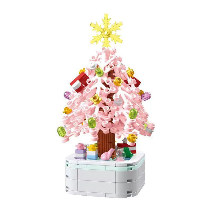 Brinquedo de montagem de bloco de construção de caixa de música de árvore de Natal