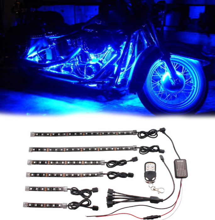 Automóvil y motocicleta modificado universal uno para seis luces LED de control remoto Luces de atmósfera RGB luces decorativas luces de atmósfera decoración del coche