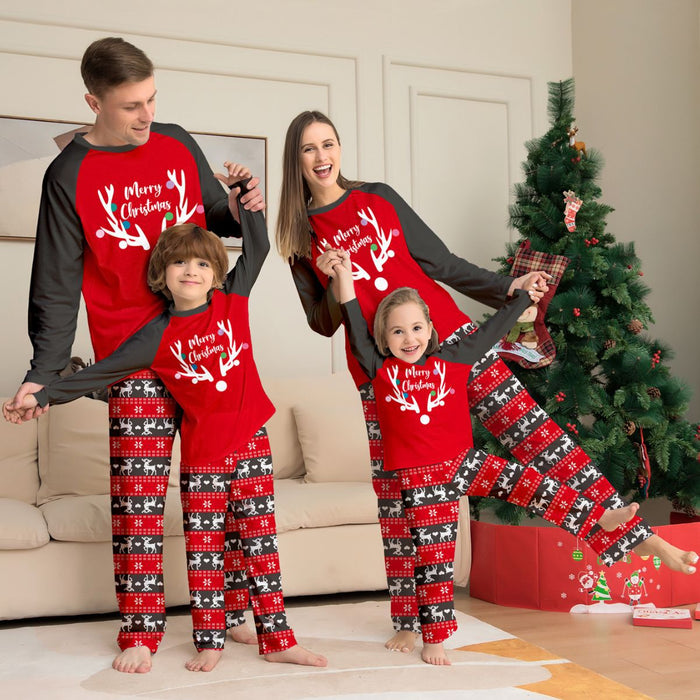 Deer Head Printed Christmas Parent-child Suit