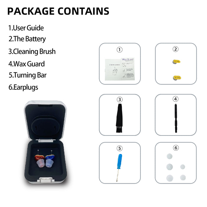 Apparecchi acustici Q10 Audifonos per la sordità Anziani Micro wireless regolabile Mini formato Apparecchio acustico invisibile Amplificatore del suono dell'orecchio