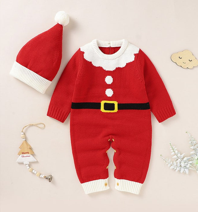 Baby Knitted Jumpsuits Christmas Cute Clothes And Hats