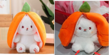 Wanghong mignon se transforme en jouet en peluche de poupée de lapin aux fraises