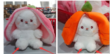 Wanghong carino si trasforma in un peluche con bambola di coniglio fragola