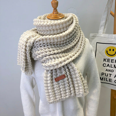 Sciarpa di lana calda e spessa semplice da donna