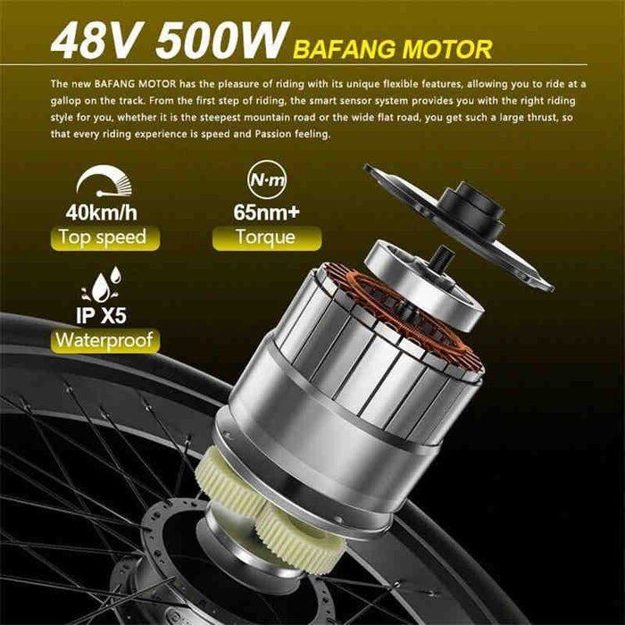 Ebike électrique rouge 500W - Vélo de montagne électrique 27,5 pouces 48V 27 vitesses - Moteur Bafang