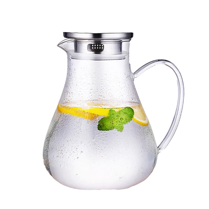Pot d'eau en verre chauffé de 1,9 l, pot de thé, récipient de jus, distributeur de boissons, bouilloire Anti-Explosion