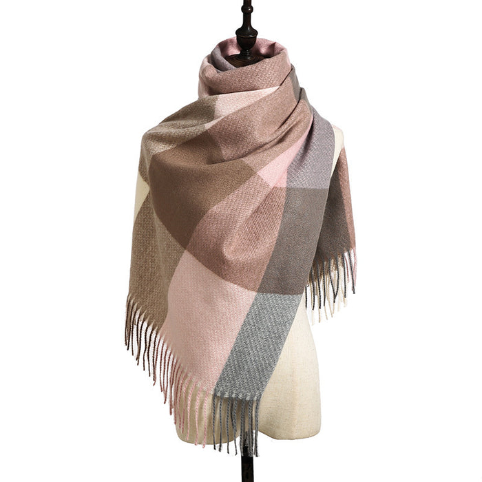 New Cashmere Tassel Thickened Cold And Warm Scarf