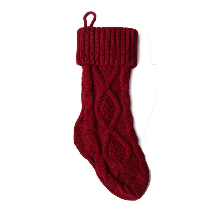 Sac de bonbons en forme de chaussettes de laine tricotées de Noël