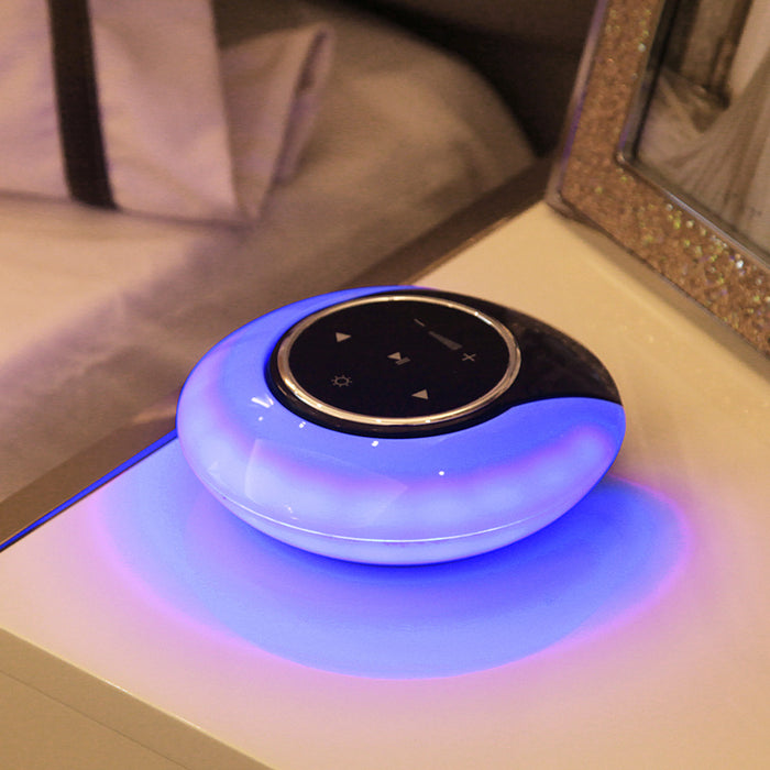 Altavoz estéreo con Bluetooth, lámpara LED de escritorio con atenuación continua, luz nocturna de ambiente táctil plegable