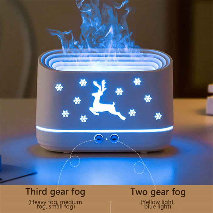 Diffuseur humidificateur à flamme d'élan, lampe d'ambiance domestique muette, décorations de noël pour la maison