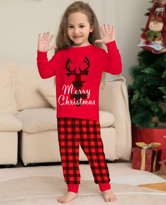 Natal família combinando pijamas conjunto de férias de natal pjs elk top calças conjunto pijamas para família mãe pai crianças bebê