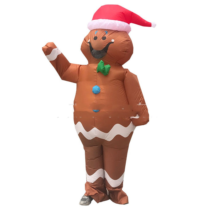 Natal velho boneco de neve homem-biscoito roupas infláveis