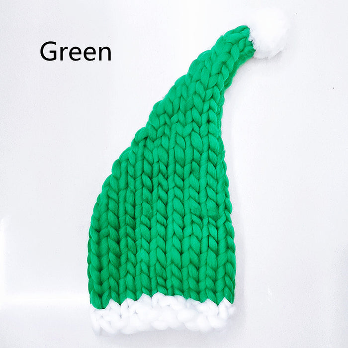 Chapéu de lã de natal inverno quente solto criativo tricotado à mão chapéu de papai noel pai-filho feliz ano novo
