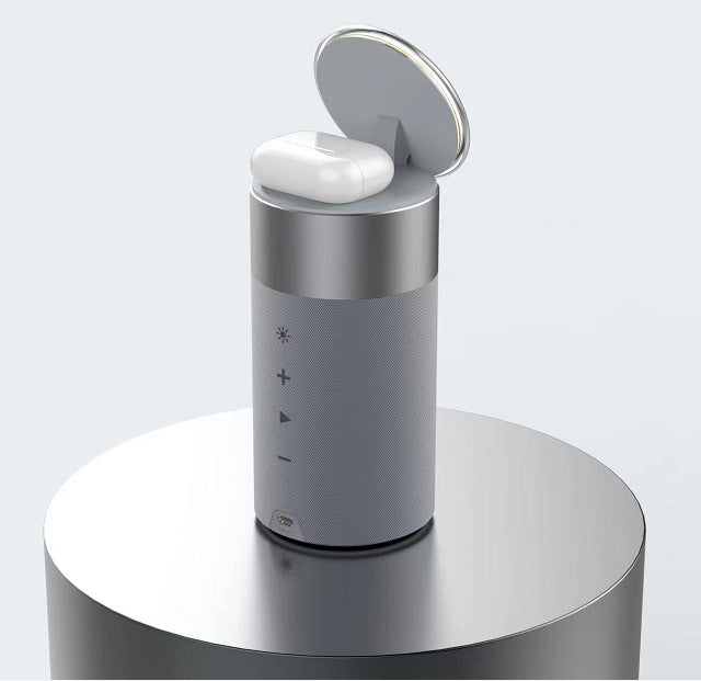 Altavoz Bluetooth portátil con cargador inalámbrico multifunción 3 en 1 para IPhone y AirPods con lámpara táctil para el hogar y la oficina