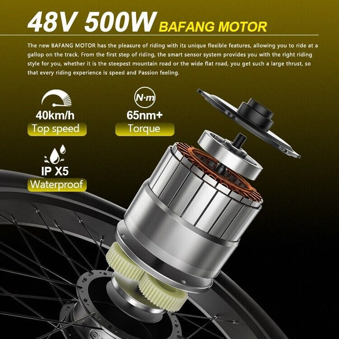 Vélo électrique 500W Ebike 27,5 pouces Mountain E-Bike 48V City EMTB 27 vitesses Gris - Moteur Bafang 500W