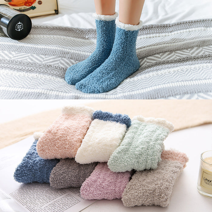 Chaussettes thermiques moelleuses pour femmes, chaussettes chaudes d'automne et d'hiver