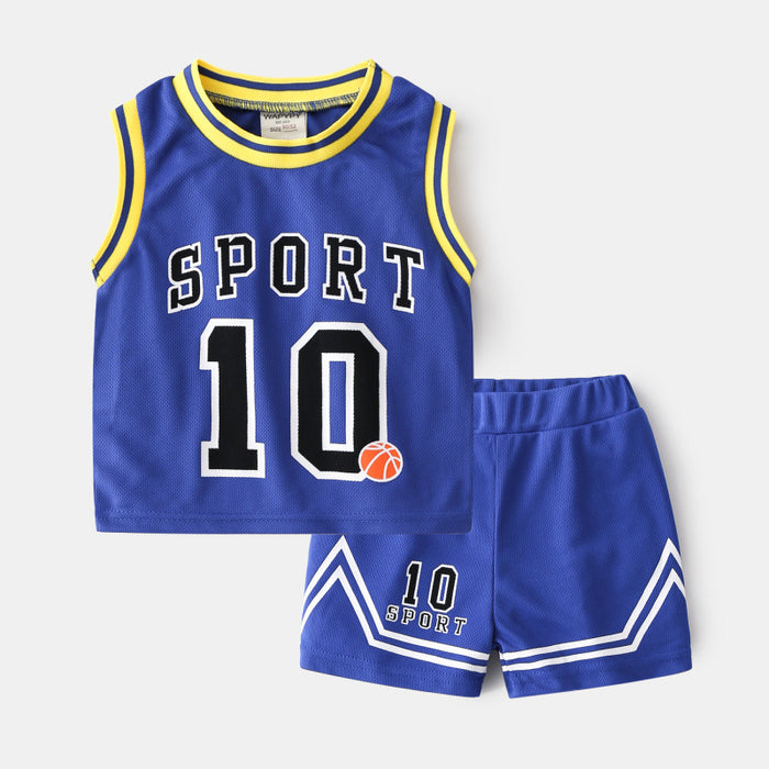 Children's Basketball Clothing Suits Baby Vest Suit Boys Sweatshirt Two-piece Summer Style Tide