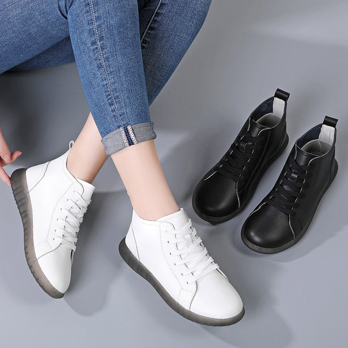 Botas para mujer Zapatos Planos Botines de cuero Oxford