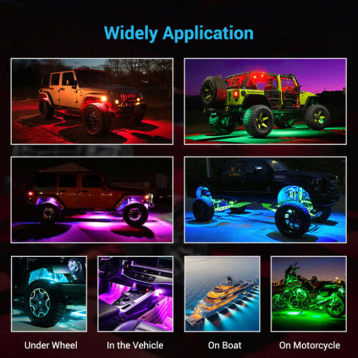 Auto And Motorcycle LED Decorative Lights One For Ten RGB Remote Control