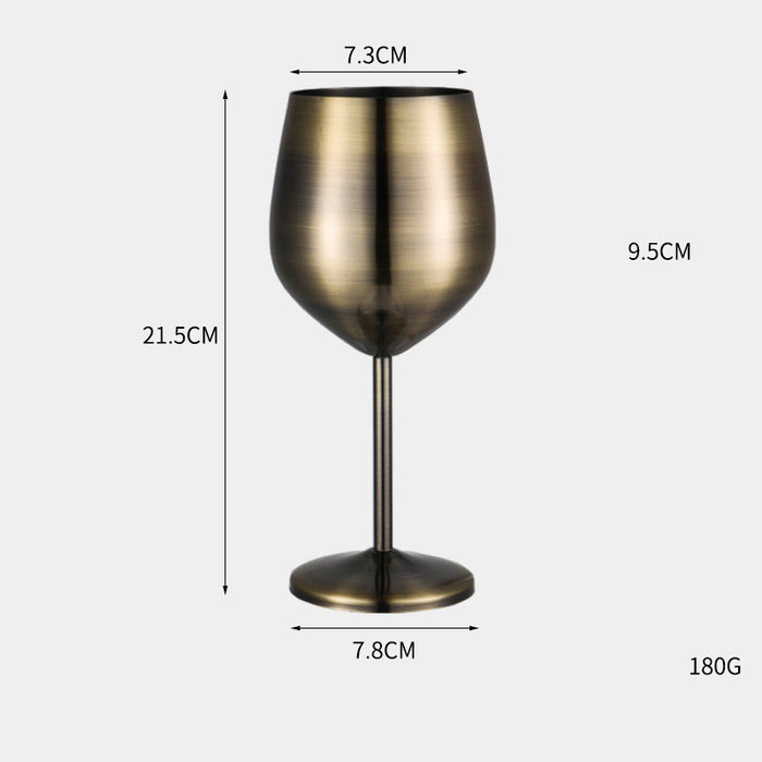 Copa de metal para vino tinto de acero inoxidable 304