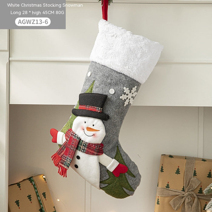 Bolsa de regalo para fiesta, decoración colgante de árbol de Navidad de dibujos animados de Papá Noel de tela